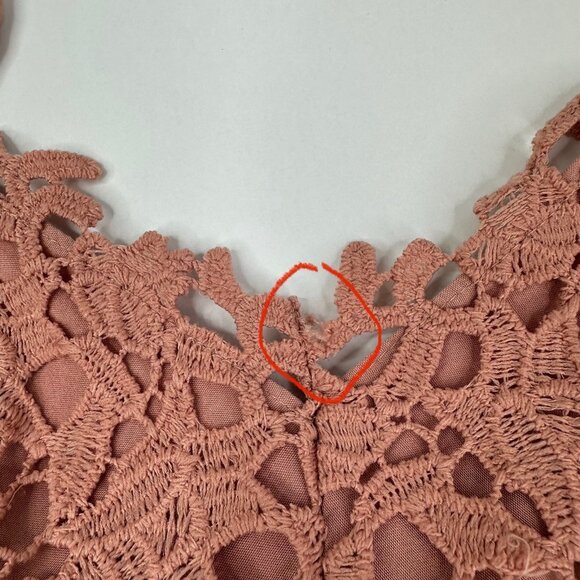 ASTR The Label X RTR Women's Dark Pink Lace A-Line Crepe BOHO MIDI Dress S/C27 - Picture 8 of 13